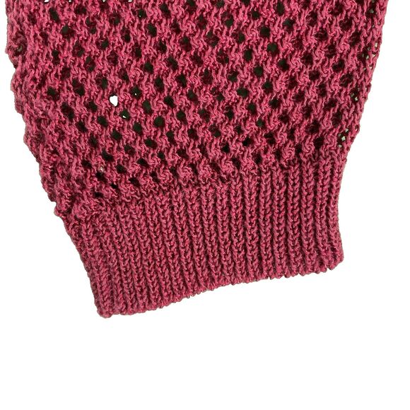 Lucky Brand Womens Large Cardigan Open Knit Red Bohemian Boho Chic Whimisgoth - Picture 9 of 11